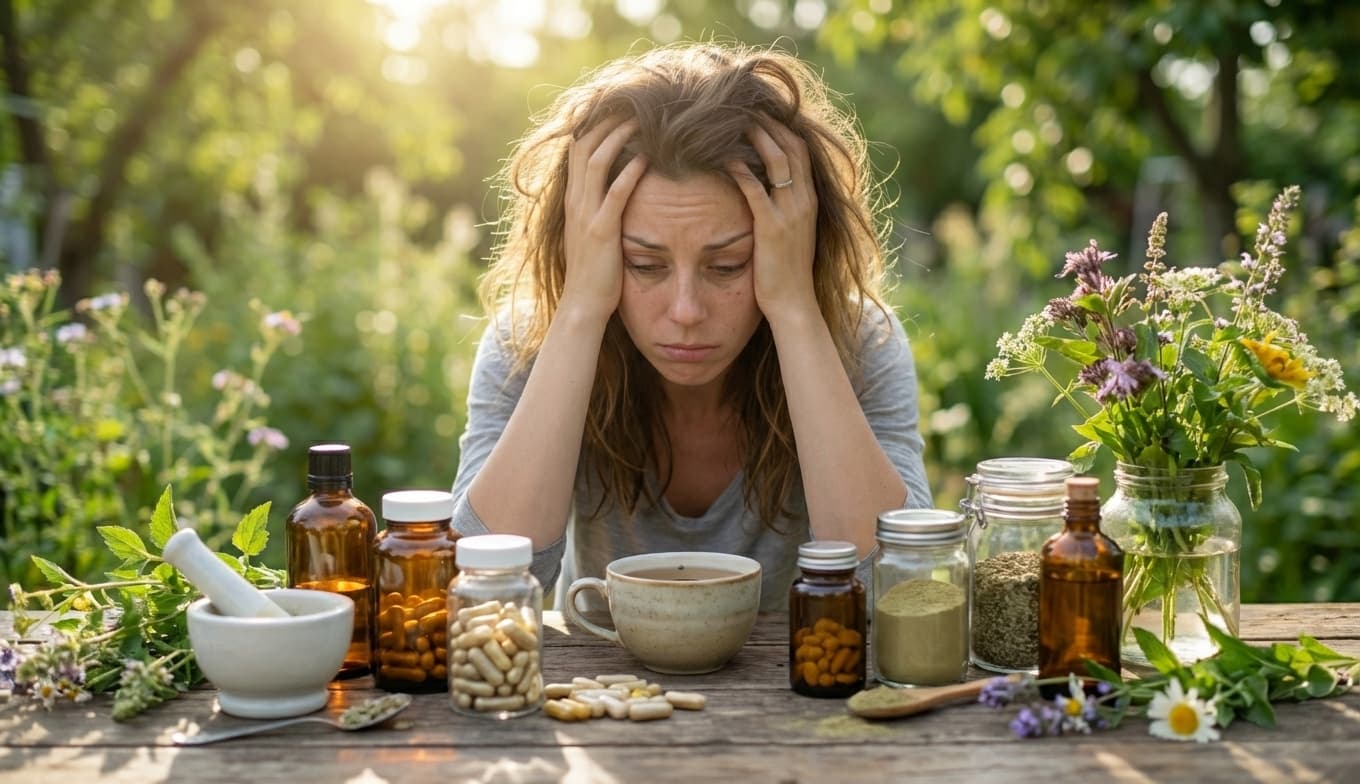 Frau erschöpft, müde, gestresst